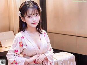 A woman in a kimono posing for a picture.